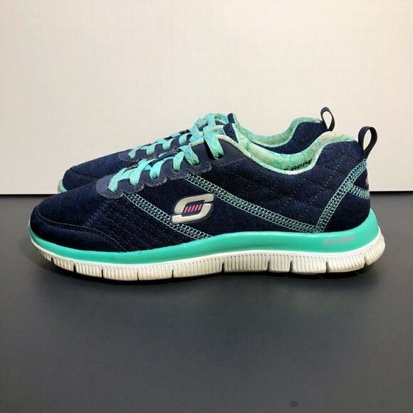 Womens SKECHERS Flex Appeal Blue Running Shoes / Size 7 - Picture 4 of 10